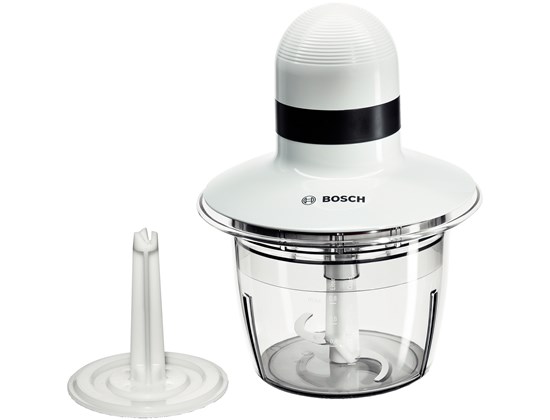 BOSCH sjeckalica 400W, BIJELA, 0.8L, INOX nož, ploča za tučenje vrhnja,SL