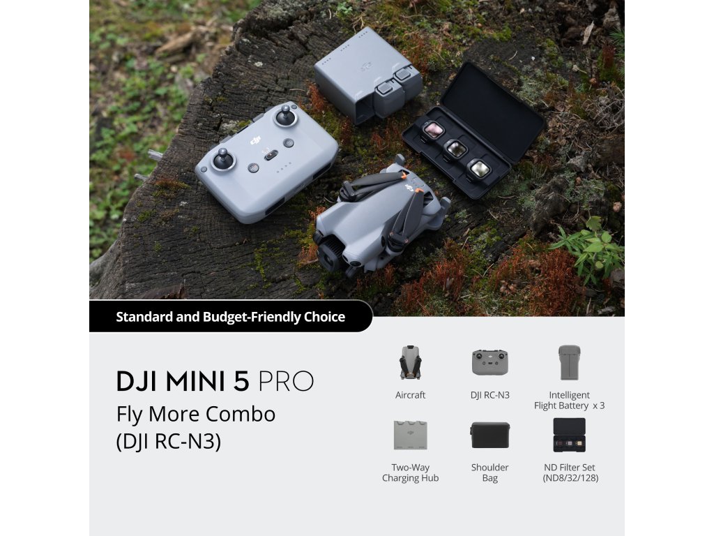 DJI Mini 5 PRO FMC (DJI RC N3)dron, 1-inch senzor,snimak 4k,ActivTrack,do 36min let,Med-Tele mod