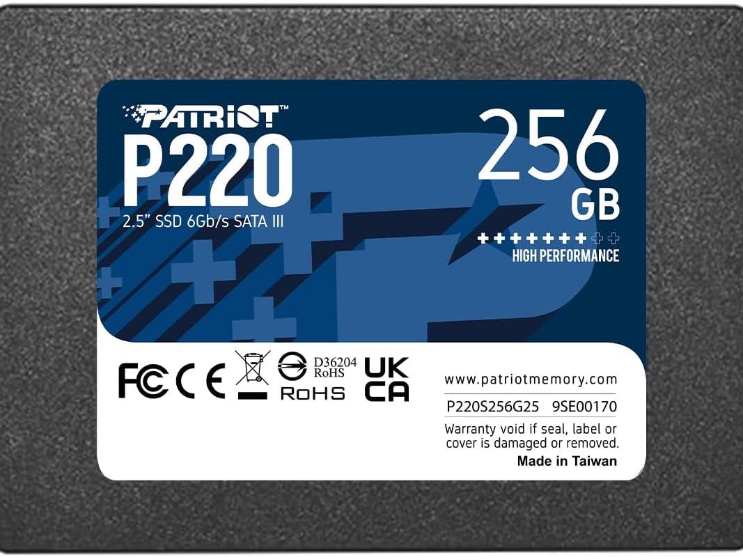 Patriot SSD 256GB 2.5", P220up to R/W: 550/490 MB/s