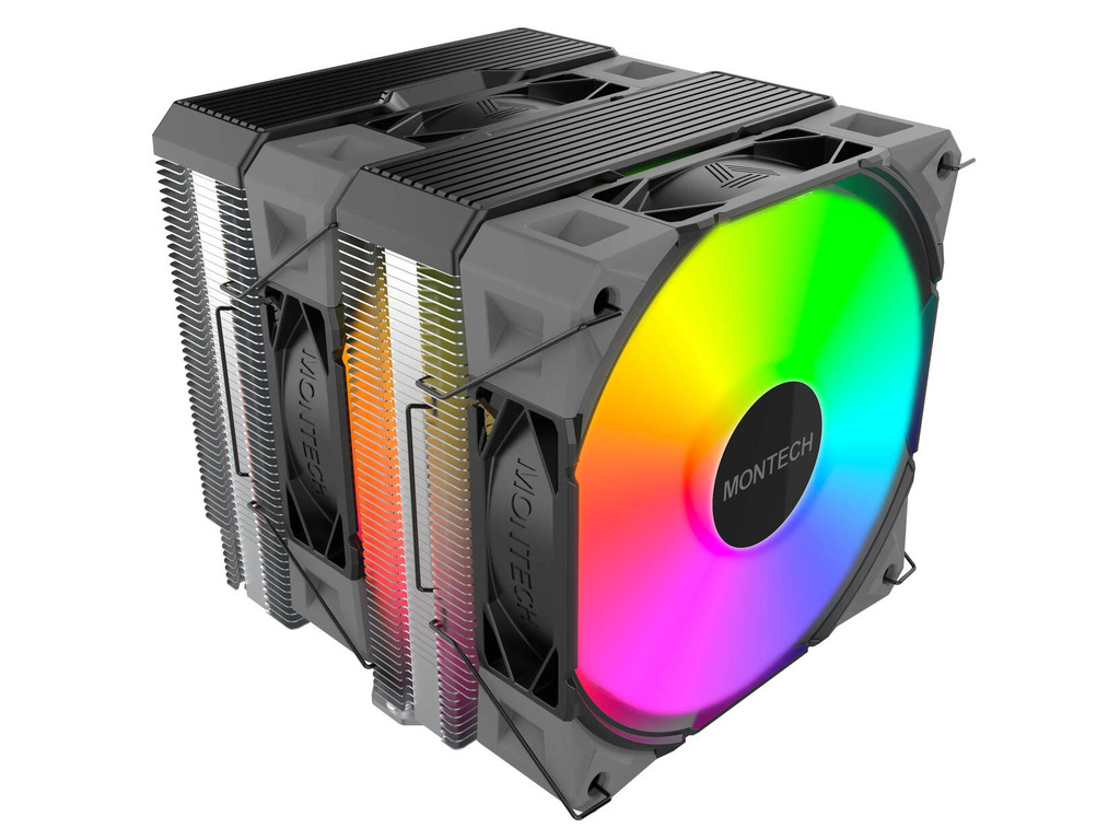 Montech NX600 ARGB CPU Cooler Black, Dual-tower, 120mm Height: 160mm