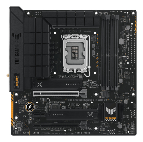 ASUS TUF GAMING B760M-BTF WFD4 LGA 1700,0 4x DDR4, 3x M.2 1x DP, 1x HDMI, WI-FI, 10x USB, mATX