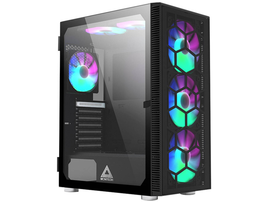 Montech Case X3 Glass Black Mid tower, ATX, 6x RGB fans
