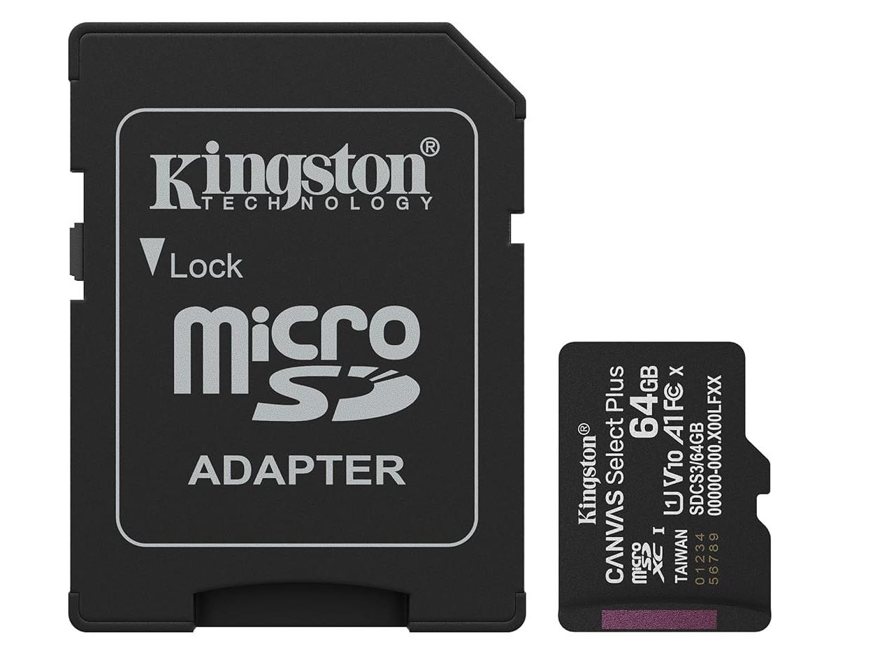 Kingston MicroSD 64GB Class 10Canvas Select Plus100MBs Read,Class 10 UHS-I